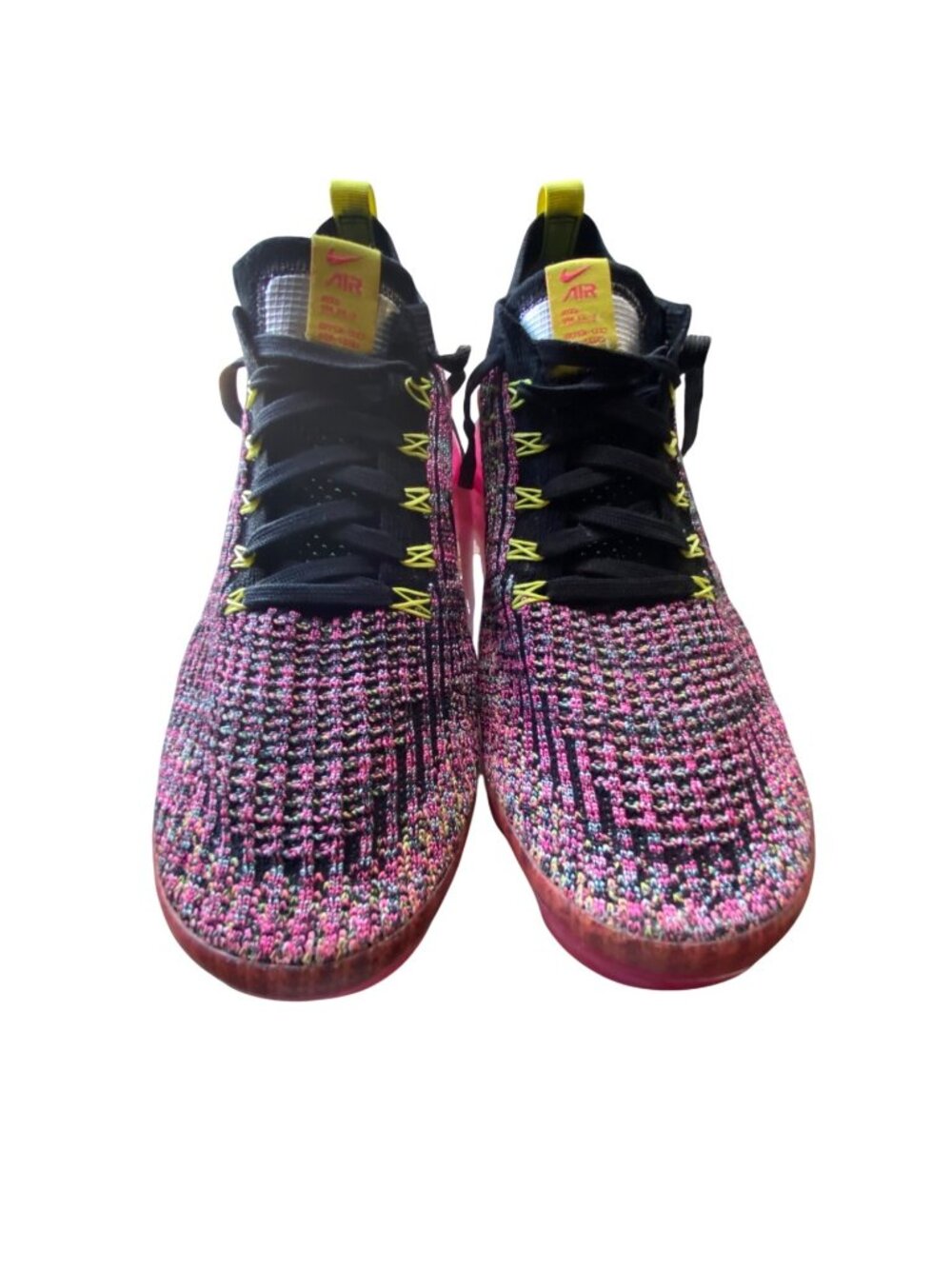 Nike Air VaporMax Flyknit 3 Pink Blast Multi Color Running Shoes Women's 10.5 AJ
